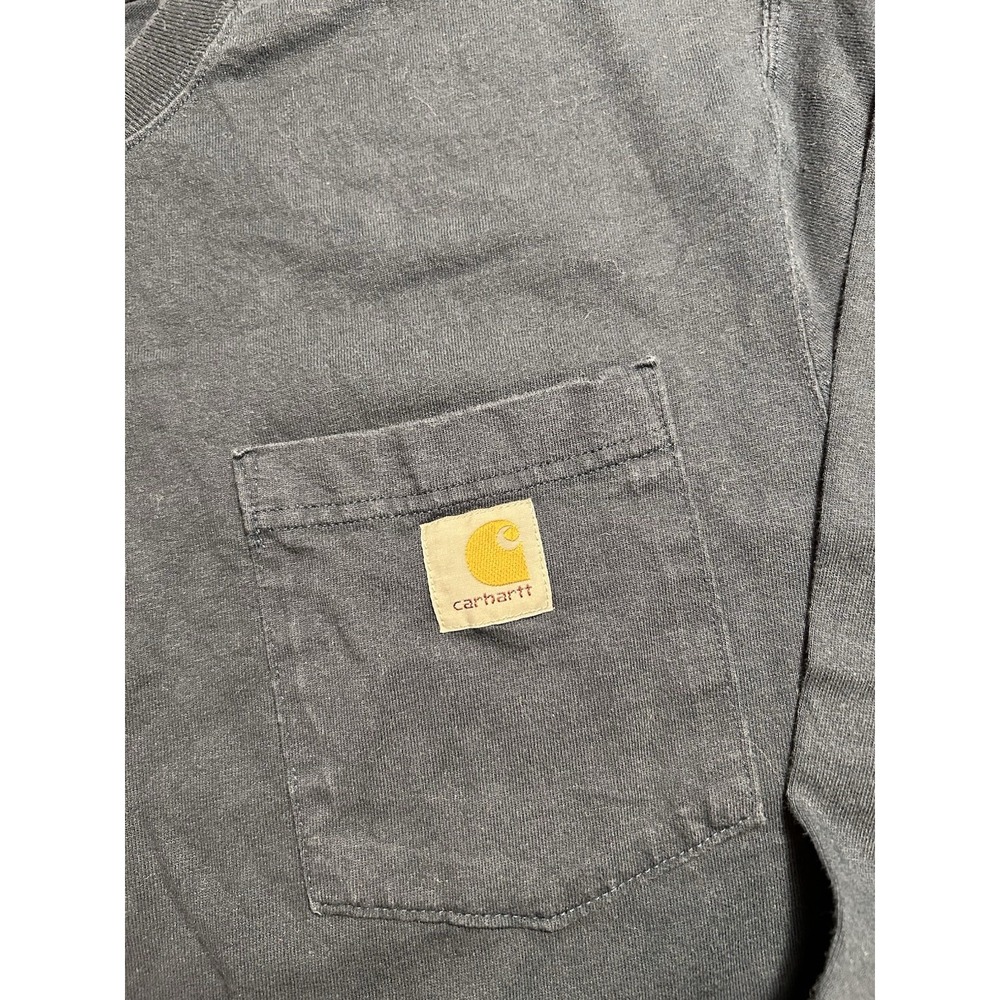 Carhartt Men's Long Sleeve T-Shirt Crew Neck Navy Blue M Logo Relaxed Fit